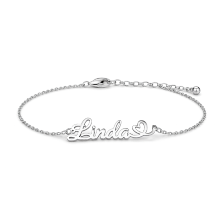 Handmade 925 Sterling Silver Linda Name Chain Bracelet